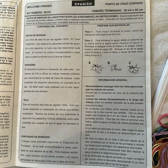 Counted Cross Stitch Kit Welcome Friends Bow Door Vintage Craft DIY - Picture 6 of 8